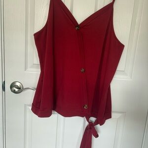 Women's Burgundy Tie Tank Top
